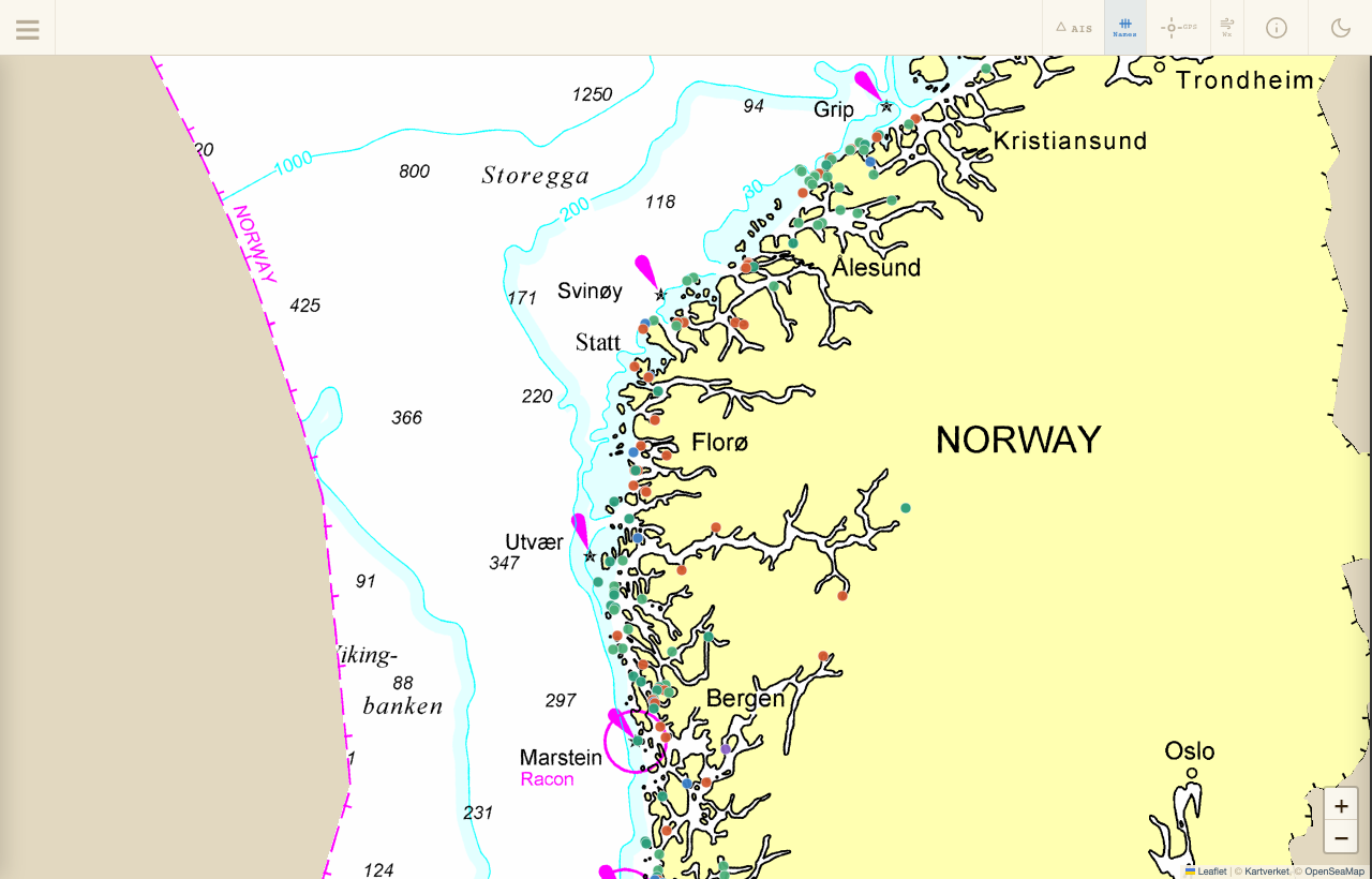 Wmap showing Western Norway from Rogaland to Møre